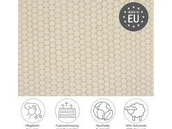 Alfombra de lana reversible tejida a mano 190x250 cm Lana Blanca Alpen Crema