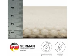 Alfombra de lana reversible tejida a mano 190x250 cm Lana Blanca Alpen Crema