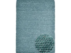 Alfombra de lana reversible tejida a mano 40x60 cm Petróleo Alpen