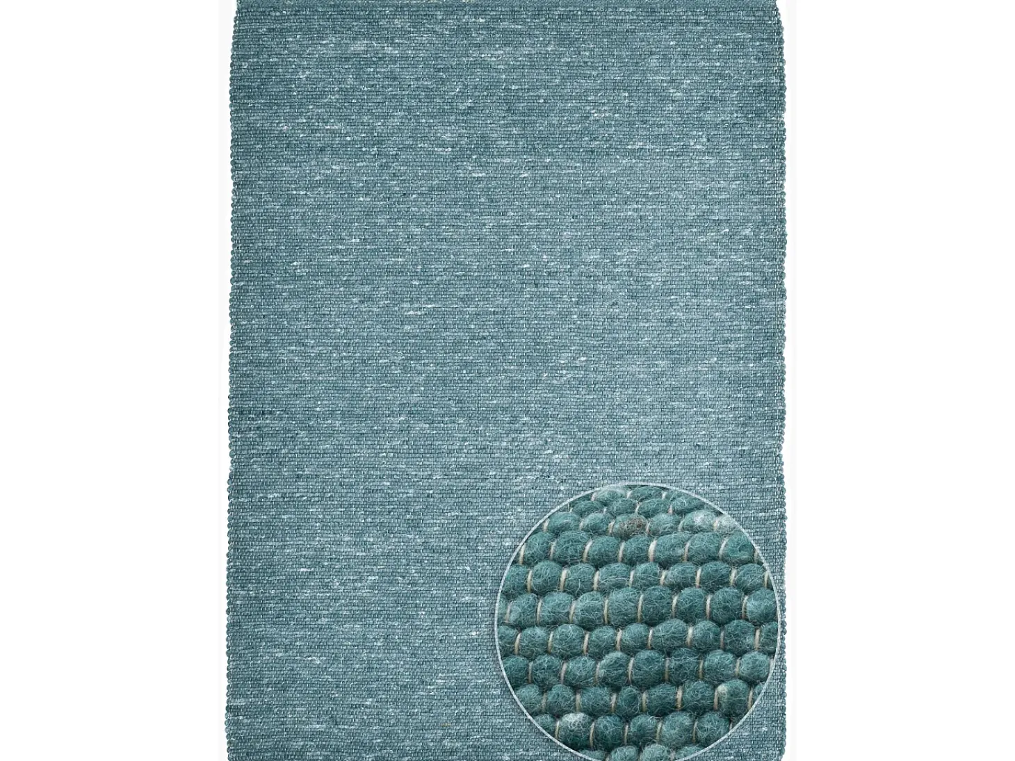 Alfombra de lana reversible tejida a mano 40x60 cm Petróleo Alpen