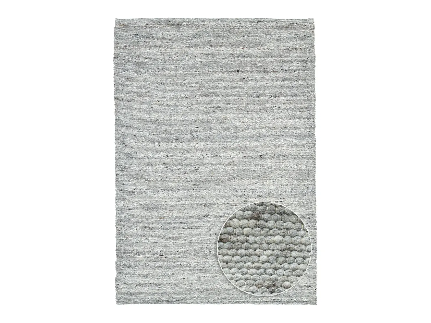 Alfombra de lana reversible tejida a mano 90x160 cm Gris natural Alpen