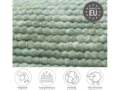 Alfombra De Salón^Alfombra de lana reversible tejida a mano 120x180 cm Alpen Verde