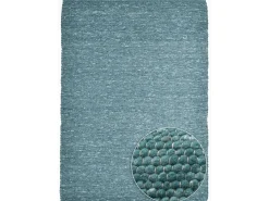Alfombra De Salón^Alfombra de lana reversible tejida a mano 70x140 cm Petróleo Alpen Verde