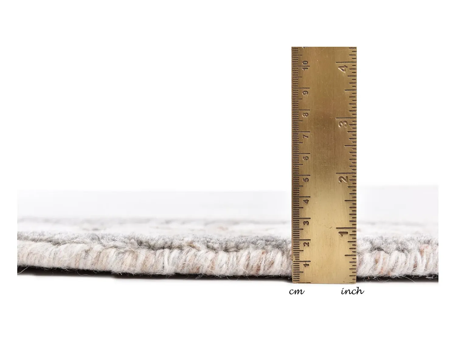 Outlet Alfombra de lana tejida a mano 190x190 cm natural Nakarta Beige