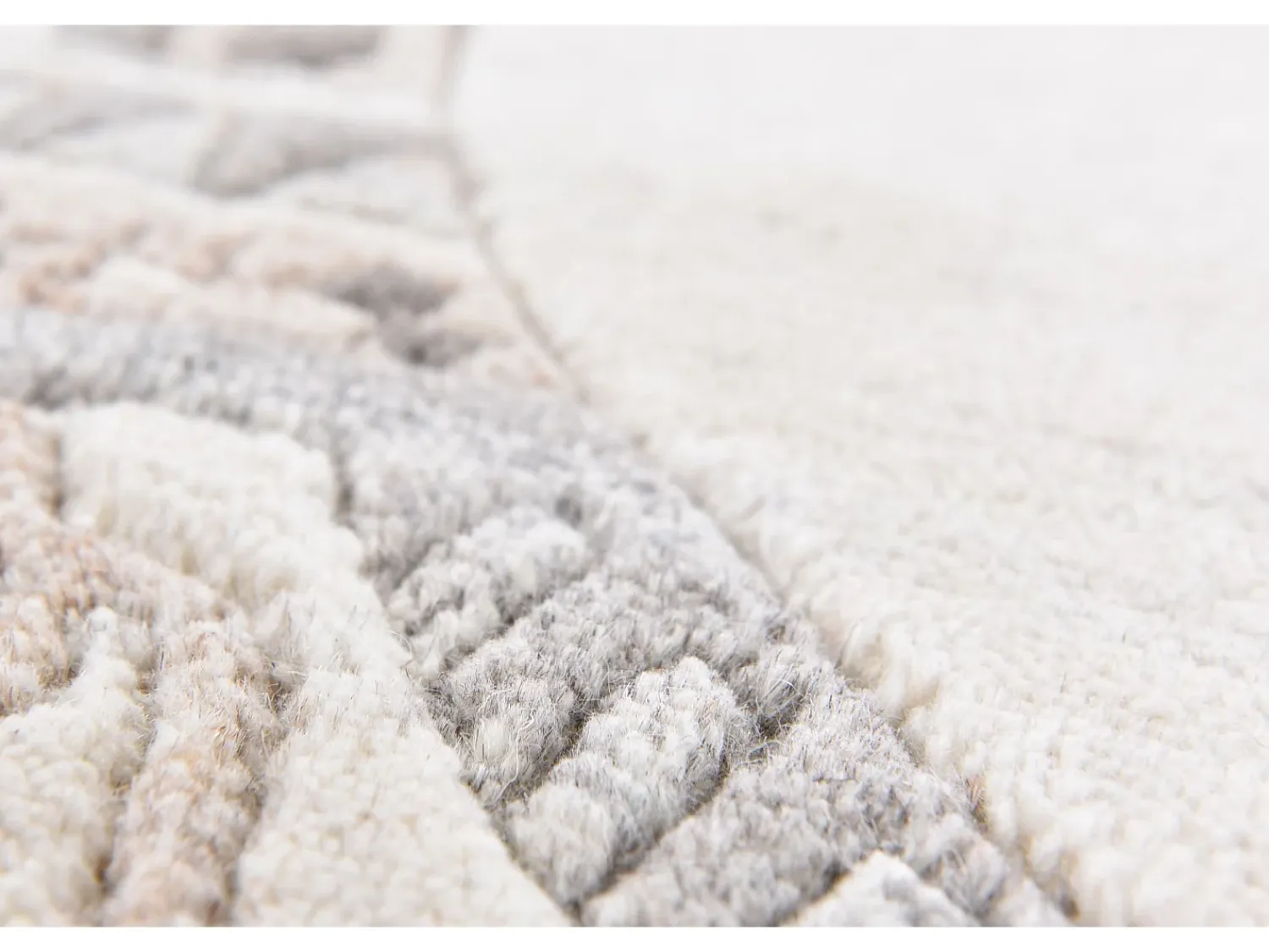 Outlet Alfombra de lana tejida a mano 190x190 cm natural Nakarta Beige