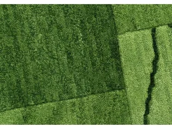 Alfombra De Salón^Alfombra de lana tejida a mano en estilo patchwork 70x140 cm Domas Verde