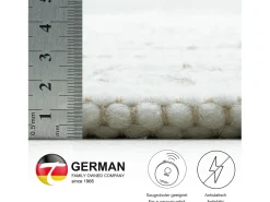 Alfombra de lana tejida a mano reversible 160x230 cm Gris natural Alm-Glück
