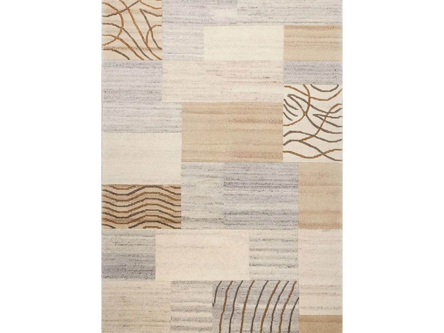 Alfombra De Salón^Alfombra de lana tejida a mano 250x350 cm Gris natural Nakarta Beige