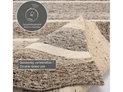 Alfombra de lana tejida a mano y enrollable 140x200 cm Beige multi Ehrwald