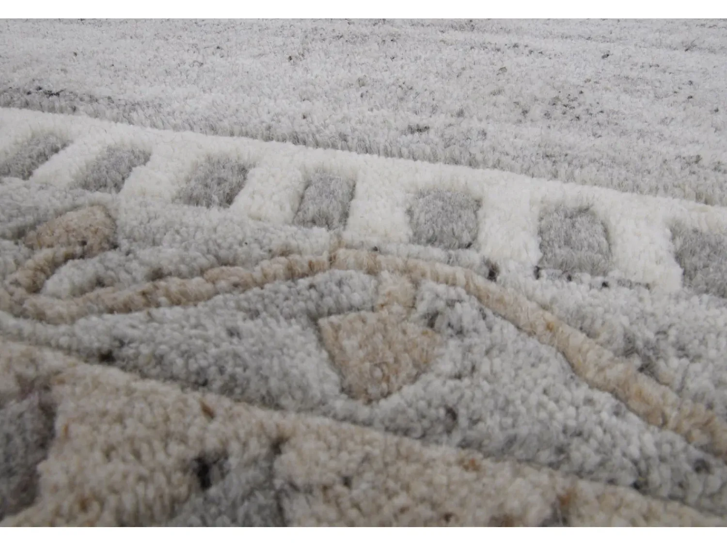 Alfombra De Salón^Alfombra de lana tejida a mano 250x350 cm Gris natural Nakarta Beige