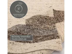 Alfombra de lana tejida a mano y enrollable 170x240 cm Beige multi Ehrwald