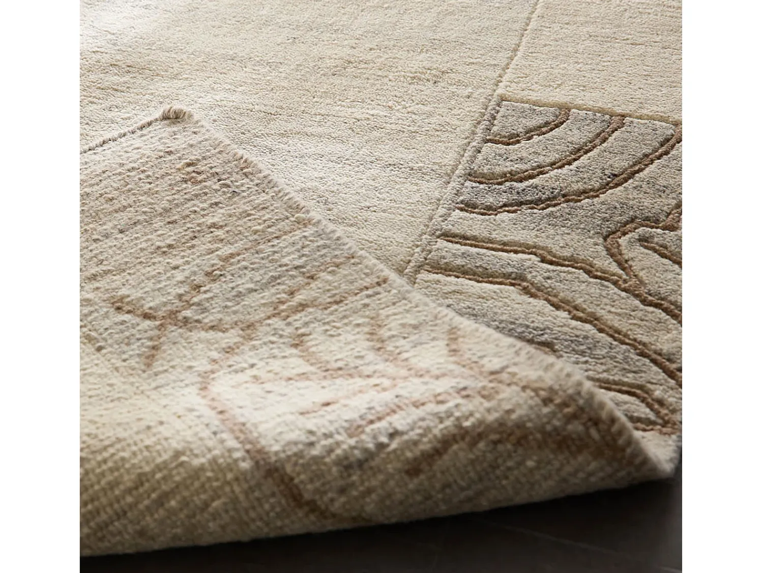 Alfombra de lana tejida a mano 250x350 cm Gris natural Nakarta Beige