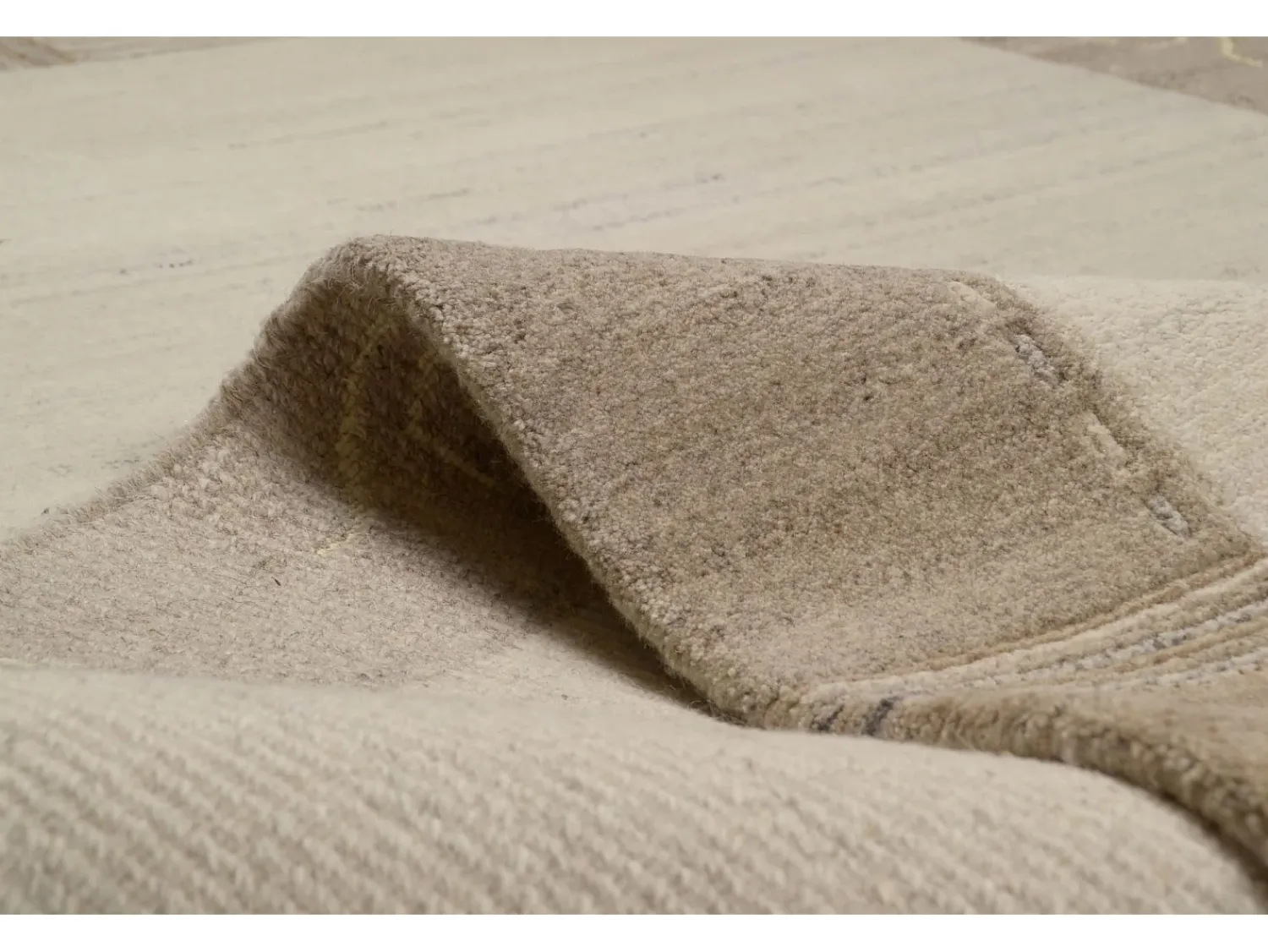 Alfombra de lana tejida a mano 250x350 cm Gris natural Nakarta Beige