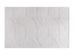 OZAIA Alfombra De Salón^Alfombra de lana tuftada a mano con relieve y motivo circular, 200 x 290, , MILUNA Marfil