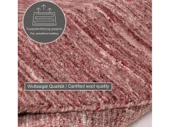 Alfombra de lana UNI tejida a mano 100x100 cm Rojo Pure