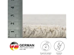 Clearance Alfombra de lana UNI tejida a mano 150x150 cm Gris natural Pure Beige