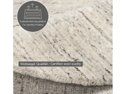 Clearance Alfombra de lana UNI tejida a mano 150x150 cm Gris natural Pure Beige