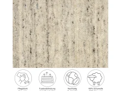 Clearance Alfombra de lana UNI tejida a mano 150x150 cm Gris natural Pure Beige