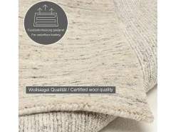 Alfombra de lana UNI tejida a mano 250x350 cm Gris natural Pure