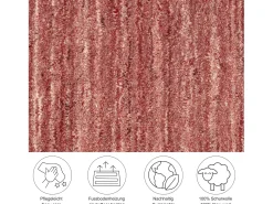 Alfombra de lana UNI tejida a mano 150x150 cm Rojo Pure