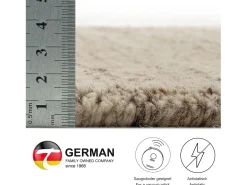 Alfombra de lana UNI tejida a mano 170x240 cm Beige natural Pure