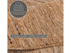 Alfombra de lana UNI tejida a mano 150x150 cm Ocre Pure Amarillo claro