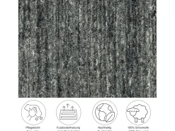New Alfombra de lana UNI tejida a mano 100x100 cm Antracita Pure Gris antracita