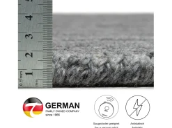 New Alfombra de lana UNI tejida a mano 100x100 cm Antracita Pure Gris antracita