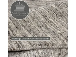 Alfombra de lana UNI tejida a mano 150x150 cm Gris Pure