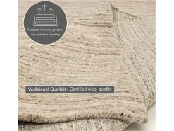 Alfombra De Salón^Alfombra de lana UNI tejida a mano 70x140 cm natural Pure Beige