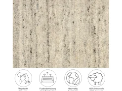 Alfombra de lana UNI tejida a mano 60x90 cm Gris natural Pure
