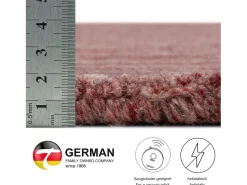 Alfombra de lana UNI tejida a mano 250x300 cm Rojo Pure
