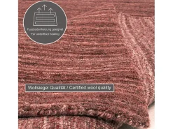 Alfombra de lana UNI tejida a mano 250x300 cm Rojo Pure