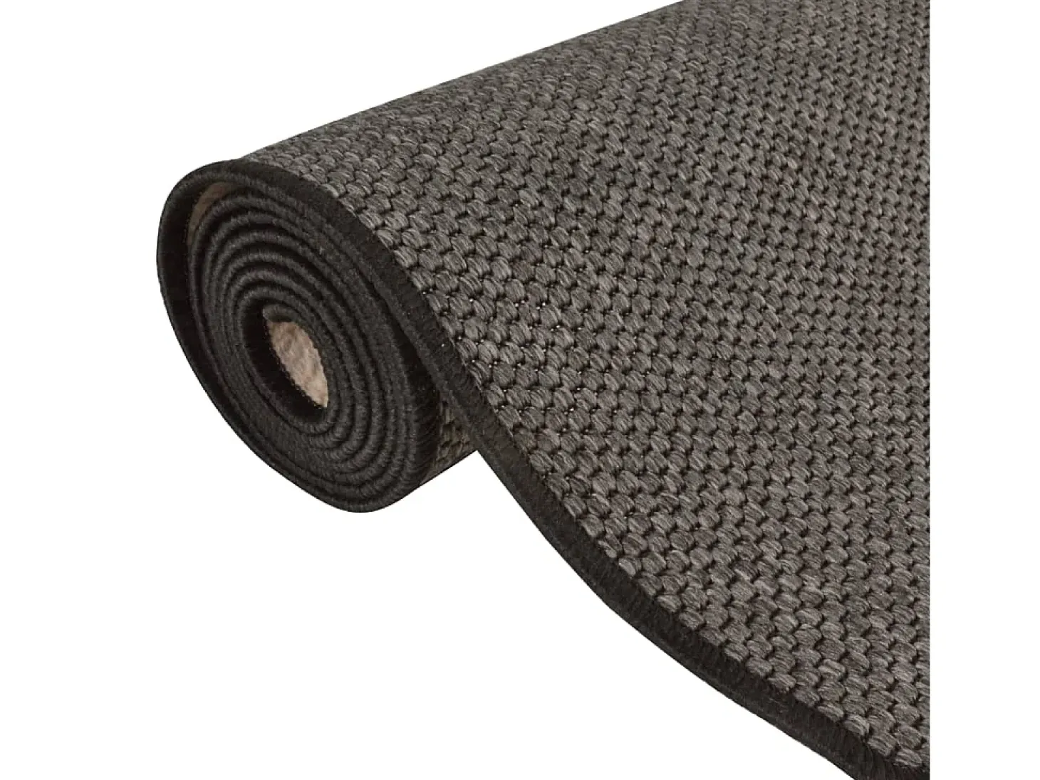 Alfombra de pasillo con aspecto sisal gris antracita 50x200 cm ES390931