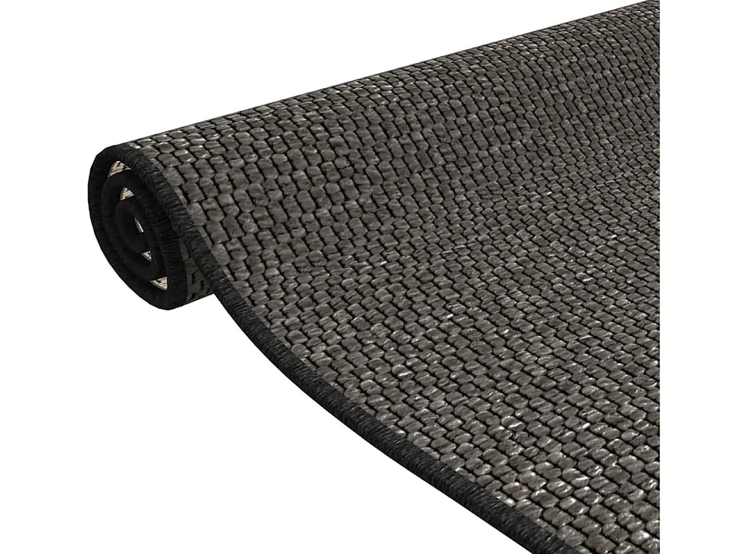 Outlet Alfombra de pasillo con aspecto de sisal color antracita 50x150 cm Gris