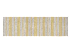 Alfombra de pasillo de algodón amarillo y beige 60 x 200 cm CABOURG