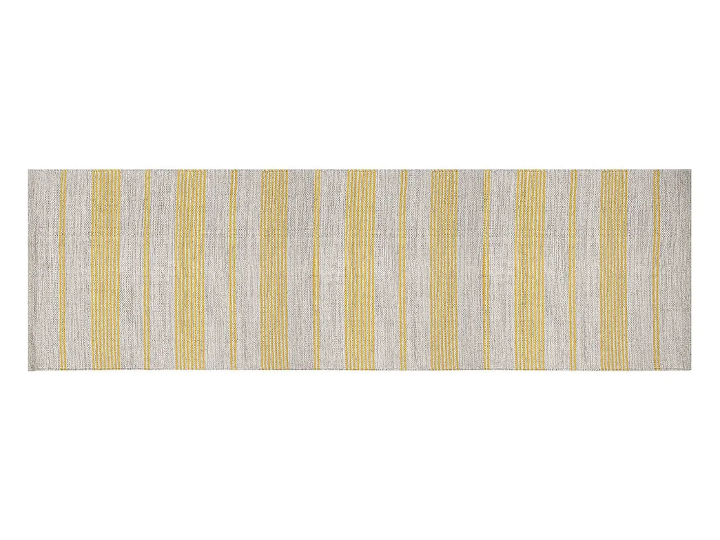 Alfombra de pasillo de algodón amarillo y beige 60 x 200 cm CABOURG