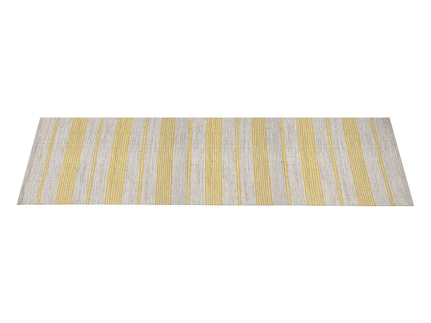 Alfombra de pasillo de algodón amarillo y beige 60 x 200 cm CABOURG