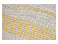 Alfombra de pasillo de algodón amarillo y beige 60 x 200 cm CABOURG