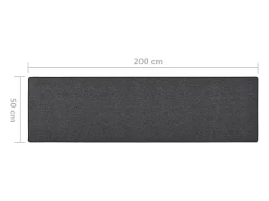 Alfombra de pasillo gris antracita 50x200 cm