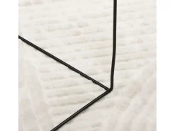 Hot Alfombra de pelo corto IZA, estilo escandinavo, color crema, Ø 100 cm Blanco
