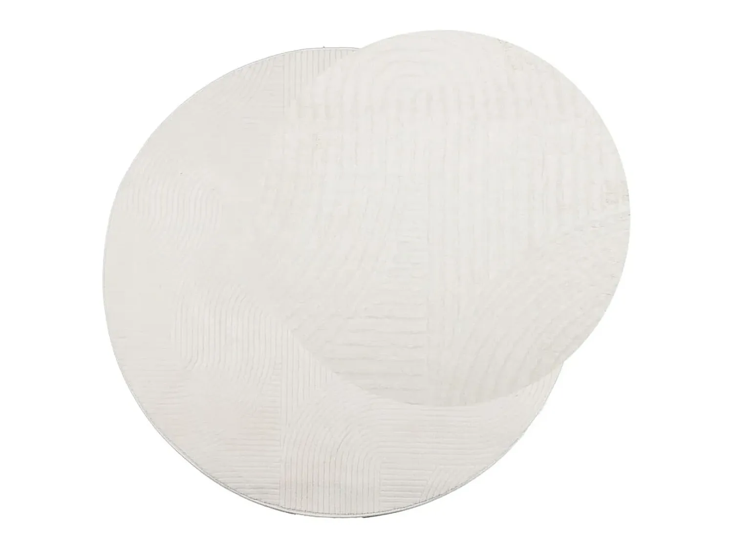 Hot Alfombra de pelo corto IZA, estilo escandinavo, color crema, Ø 200 cm Blanco