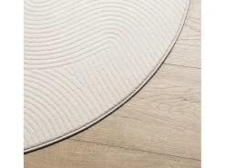 Outlet Clicnbuy Alfombra de pelo corto look escandinavo IZA Ø 200 cm Crema