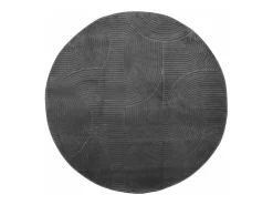 Clicnbuy Alfombra Redonda^Alfombra de pelo corto look escandinavo IZA antracita Ø 80 cm Gris antracita