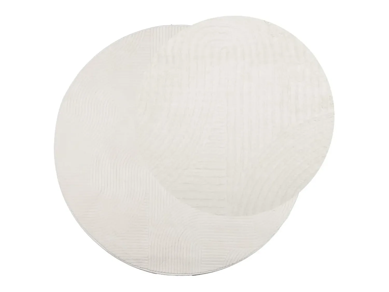 Clearance Clicnbuy Alfombra de pelo corto look escandinavo IZA Ø 160 cm Crema