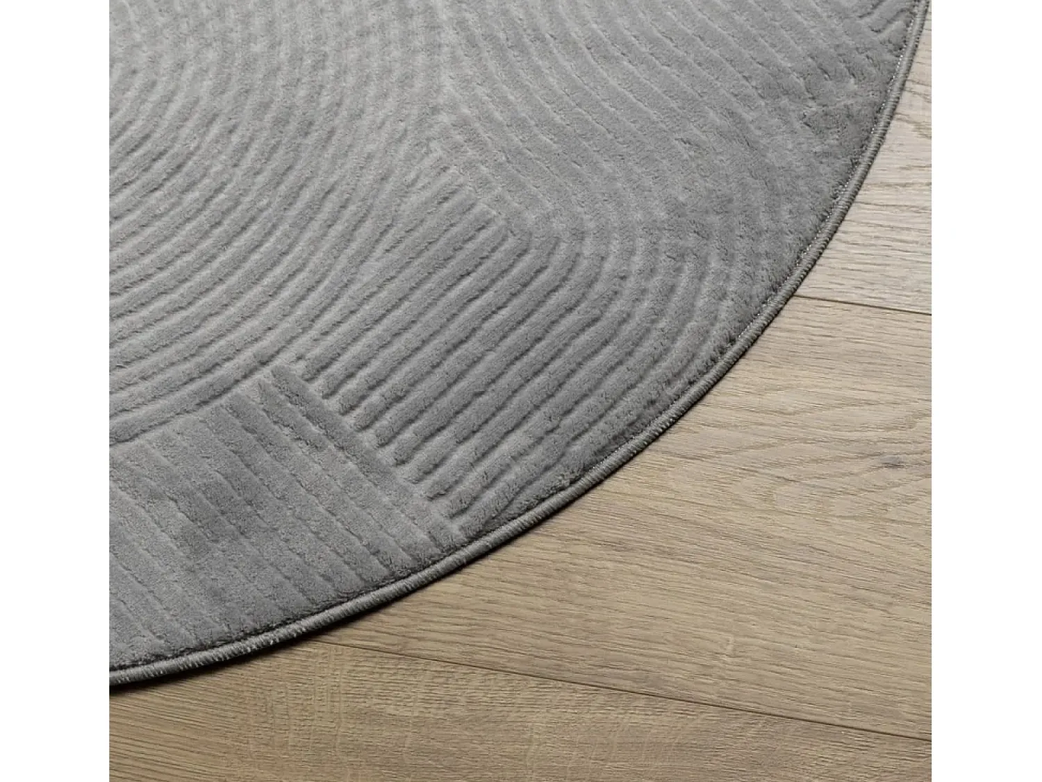 Sale Clicnbuy Alfombra de pelo corto look escandinavo IZA Ø 120 cm Gris