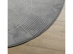 Clicnbuy Alfombra Redonda^Alfombra de pelo corto look escandinavo IZA Ø 80 cm Gris