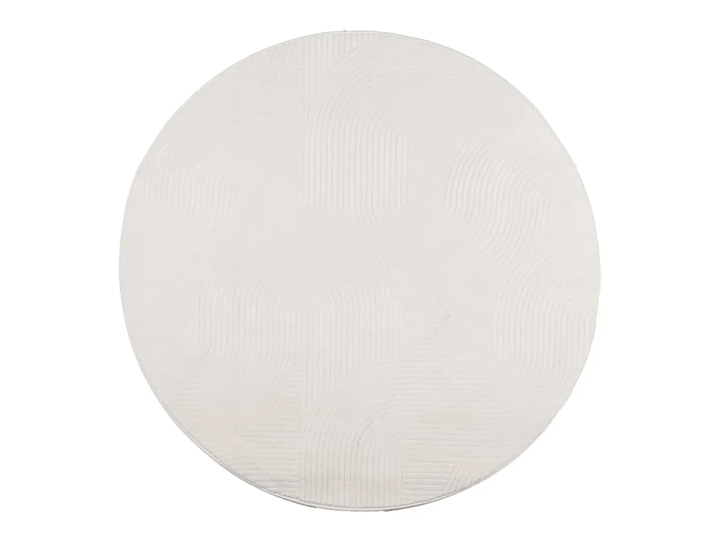 Alfombra de pelo corto look escandinavo IZA crema Ø 80 cm
