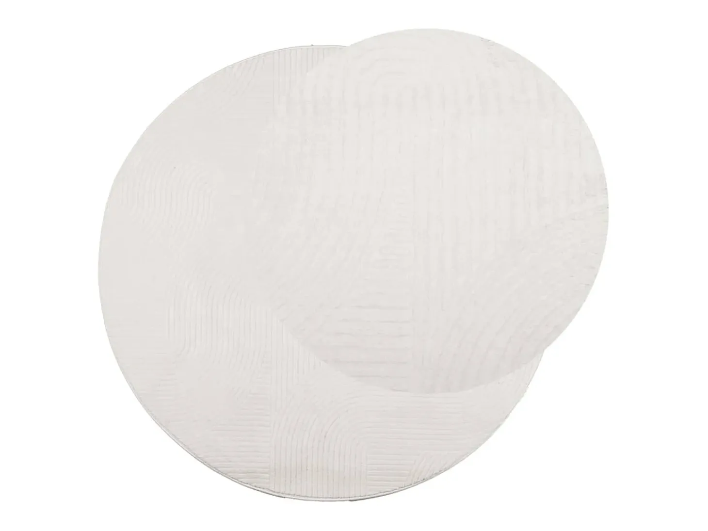 Alfombra de pelo corto look escandinavo IZA crema Ø 80 cm