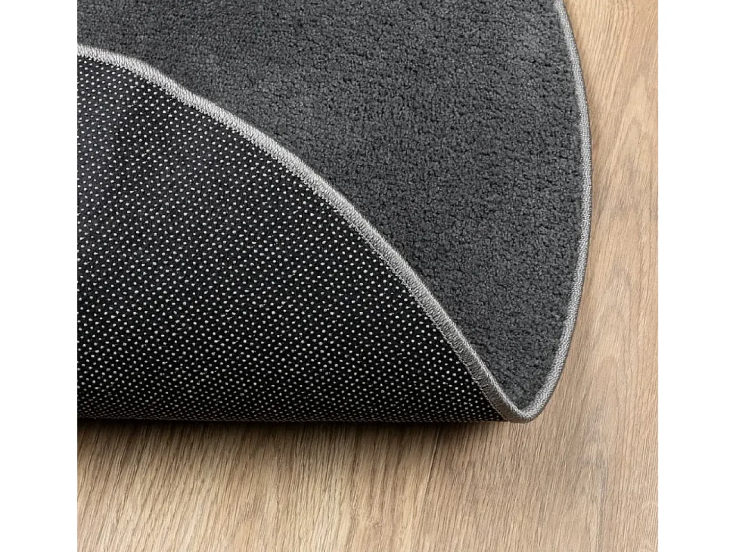 Online Alfombra de pelo corto OVIEDO en antracita Ø 160 cm Gris